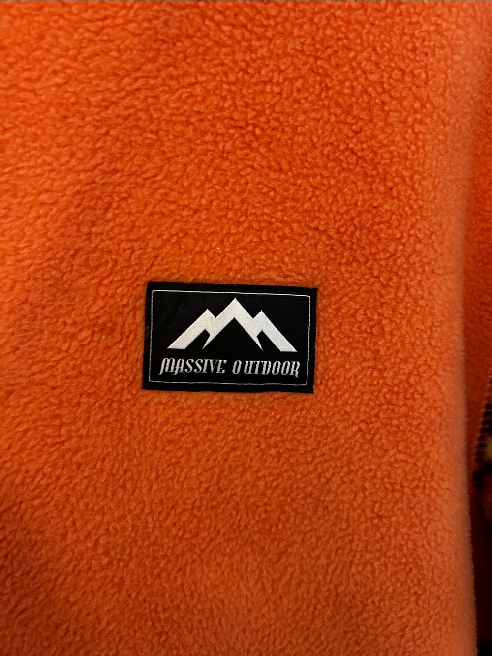 MASSIVE OUTDOOR Polar Fleece Hoodie Orange Men's Large Aztec Southwestern Cabin - Picture 4 of 6